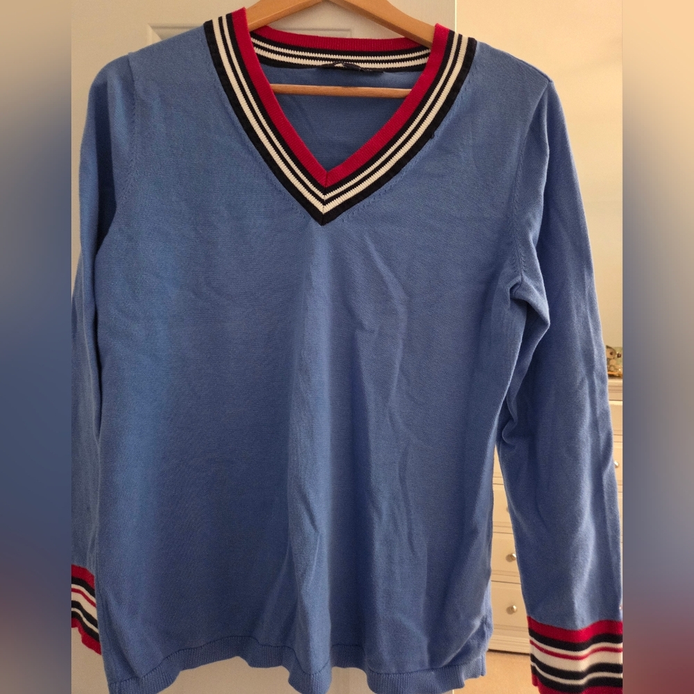 Women's Tommy Hilfiger Light Blue V-Neck Sweater